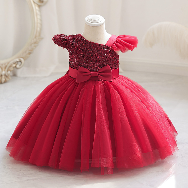 兒童周歲禮服女寶寶公主裙子高端花童嬰兒婚紗蓬蓬生日連衣裙洋氣