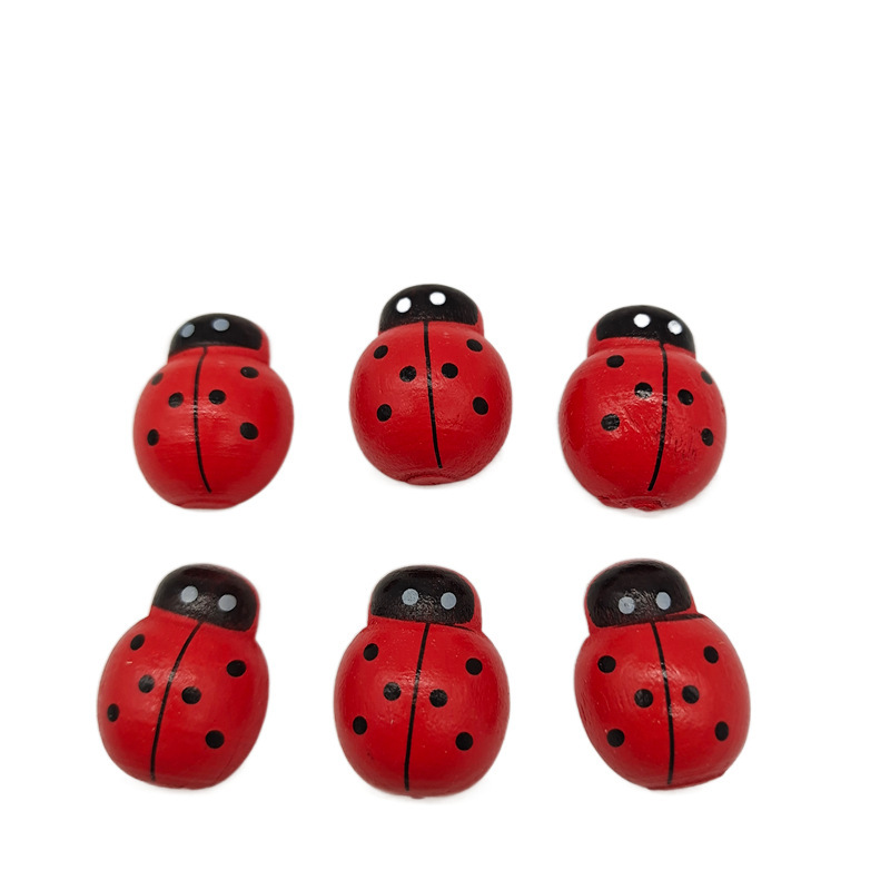 Spot micro landscape ornaments wooden crafts beetle seven stars ladybug DIY accessories creative