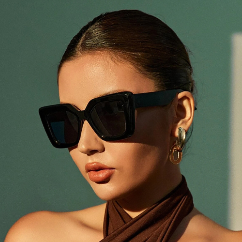 Little Red Book Same Style Live Sunglasses New Large Frame Wear Sunglasses Fashion Modified Face Shading Glasses