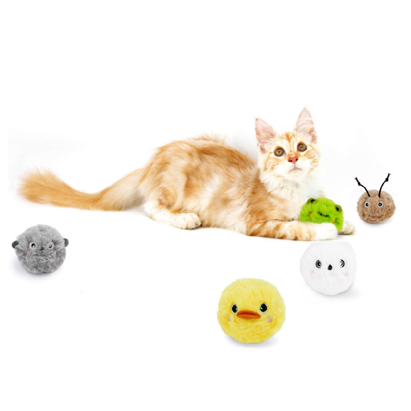 Pokemon Bark Ball Cat Toy Cat Mint Cat Self-Happiness Relief from Boredom Plush Cartoon Animal Sound Toy