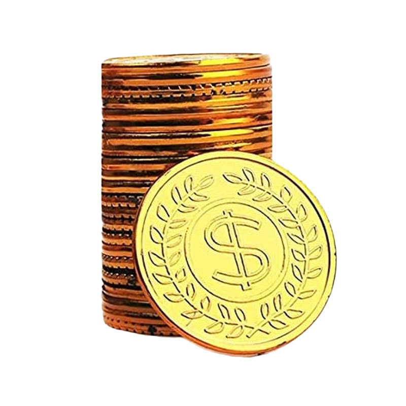 Plastic gold coin pirate coin glittering atmosphere layout supplies Halloween props game coin treasure