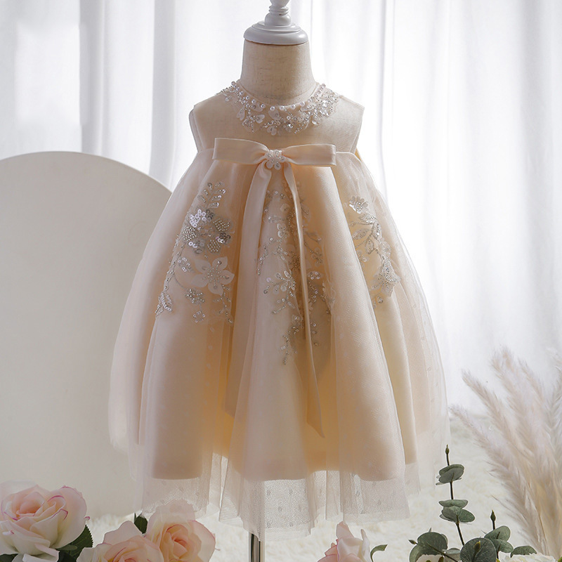 Children's Formal Dress Trendy Baby Girl's First Birthday Princess Dress Cotton Candy Style Medium and Small Children Summer Dress Dress Cross-border Performance Costume