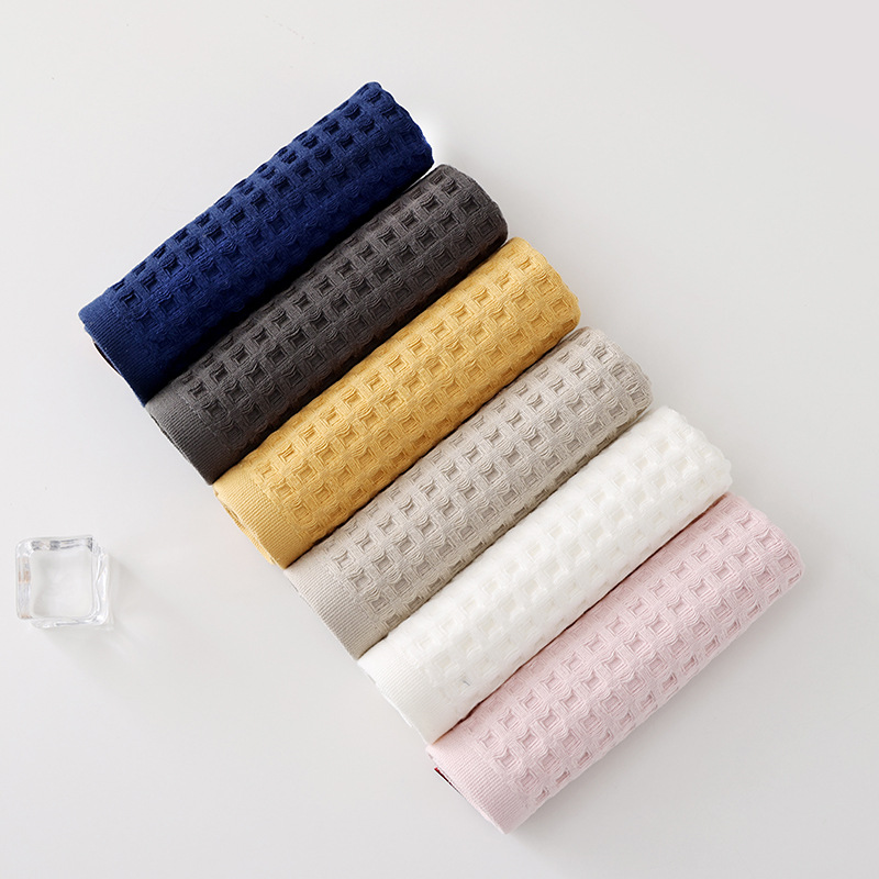 Class A cotton waffle gauze square towel adult household small towel soft absorbent Japanese cotton hanging towel wholesale