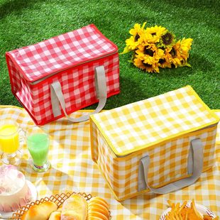 Large Capacity lunch box bag portable aluminum foil bag thickened Oxford cloth lunch bag outdoor folding picnic bag one-piece delivery