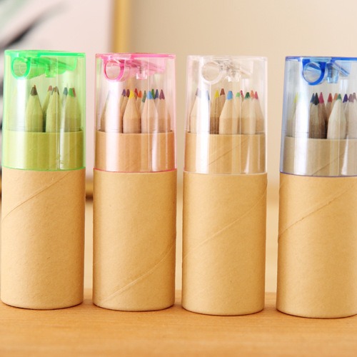 Barrel log 6-color 12-color pencil water-soluble colored lead children's colored pencil wholesale color filling graffiti pen