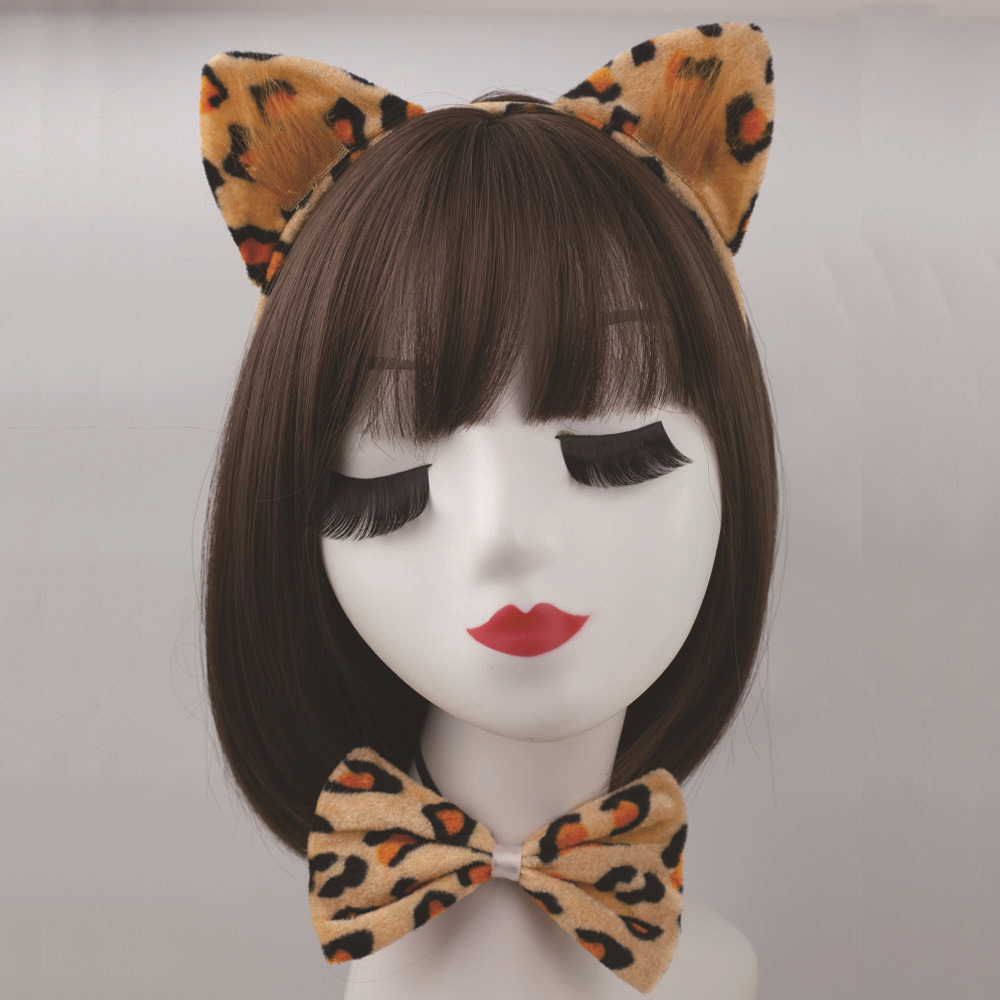 Cross-border New Halloween Animal Headband Leopard Ear Performance suit Cartoon Cute Funny Nose Headwear
