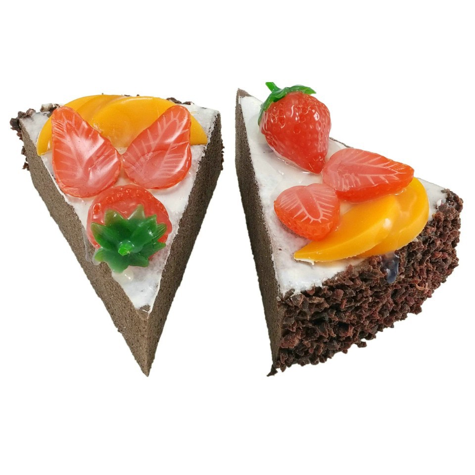 One-piece delivery triangle cut fruit cream cake model pu home decoration dessert fake film and television props