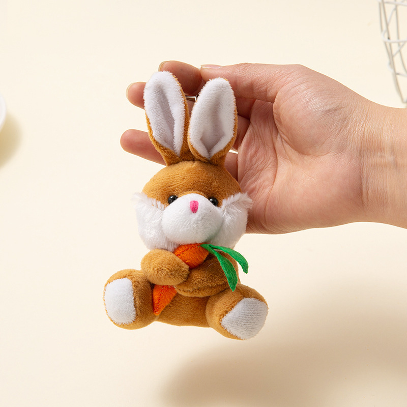 かわいいウサギのニンジンのぬいぐるみの少女のリュックサックのキーホルダーのペンダントの装飾の子供機の贈り物|undefined