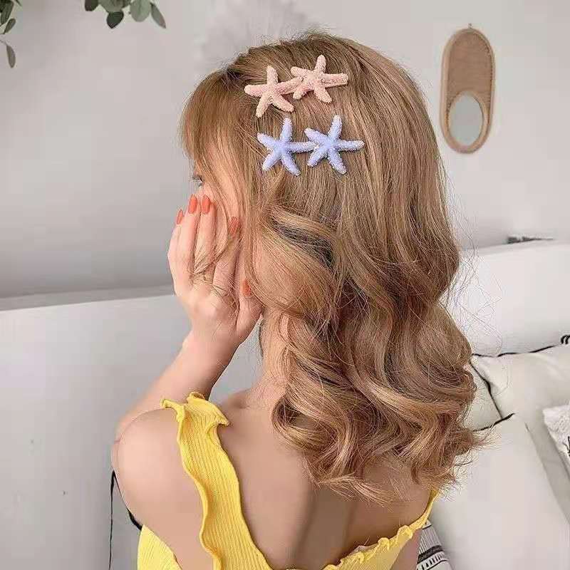 Hairpin Female Korean ins Candy Color Starfish Back Head Hairpin Girl Side Clip Bangs Card Top Clip Headwear Clip