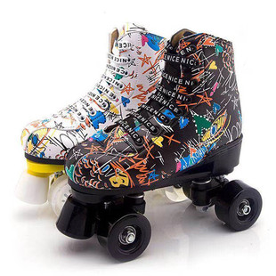 New Adult Double Row Skates Children's Four-wheel Skates Men's and Women's Roller Skates Cross-border Hot Selling Double Row Skates