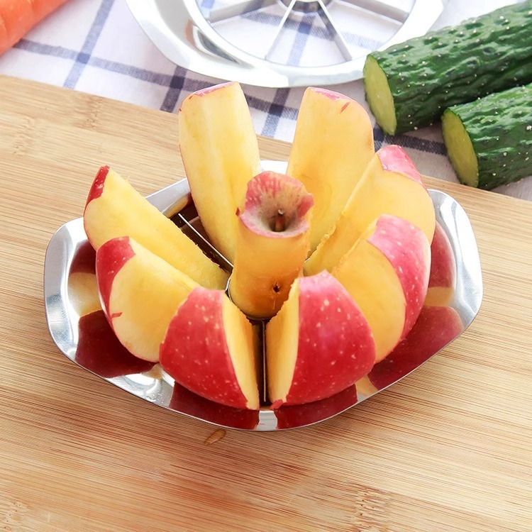 Household creative kitchen stainless steel fruit safety cutting knife Apple cutter platter large coring artifact
