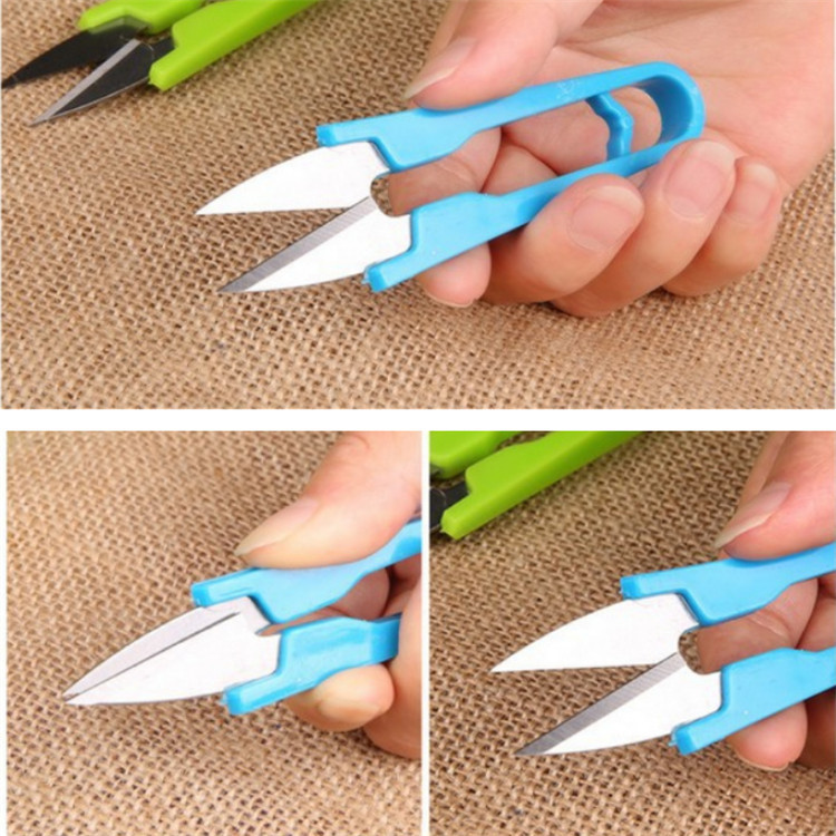 Plastic U-shaped color handle thread scissors cross stitch scissors household small scissors multi-purpose small scissors yarn manufacturer