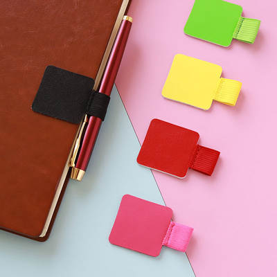 Notebook Notepad Business Accessories Self-adhesive Leather Pen Holder Creative Simple Strap Rubber Leather Pen Insert Point