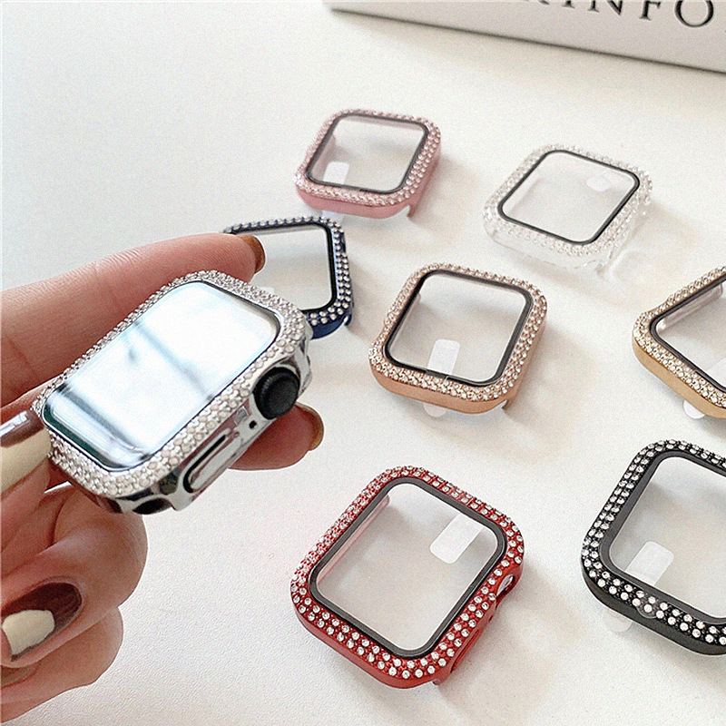 Подходит для двухрядной дрели Apple со стеклянным корпусом Apple Watch 7/SE/6/5/43, комплексный жесткий футляр с защитой от падения