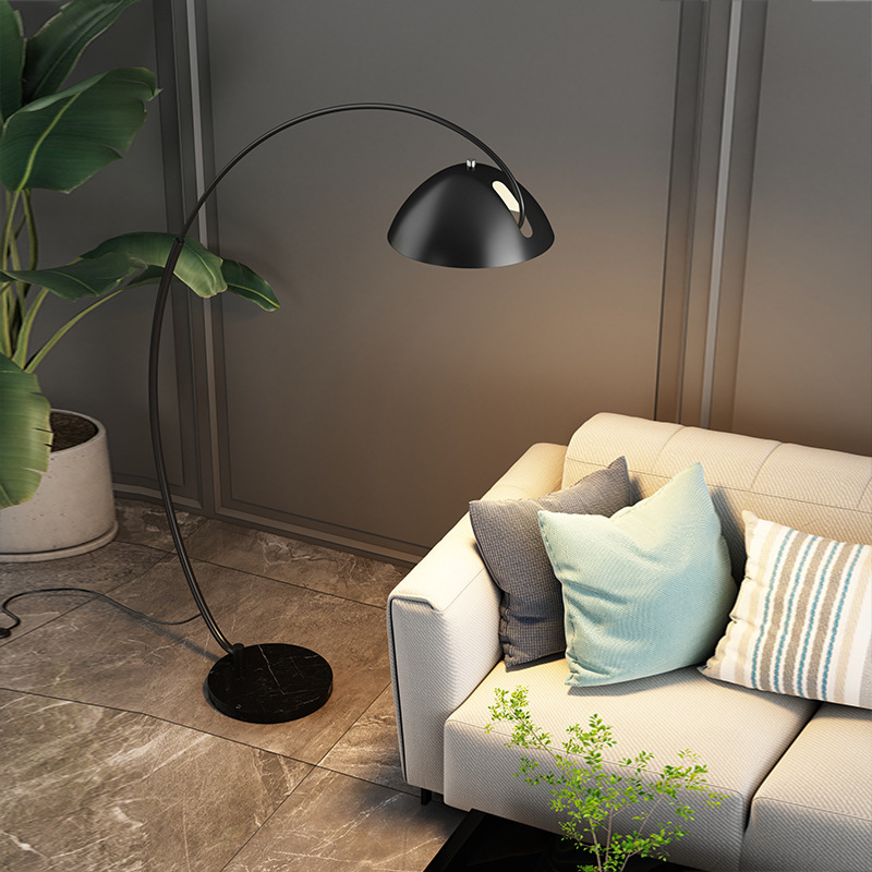 Nordic Creative Simple Floor Lamp Living Room ins Sofa Bedroom Lamp Vertical Iron New LED Golden Fishing Lamp