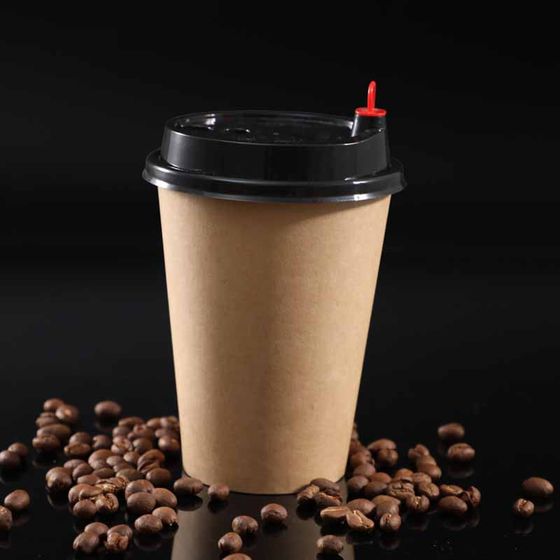 Coffee Cup Disposable Wholesale Kraft Paper Cup Takeaway Hot Drink Milk Tea Cup Thickened Commercial Coke Soybean Milk Paper Cup
