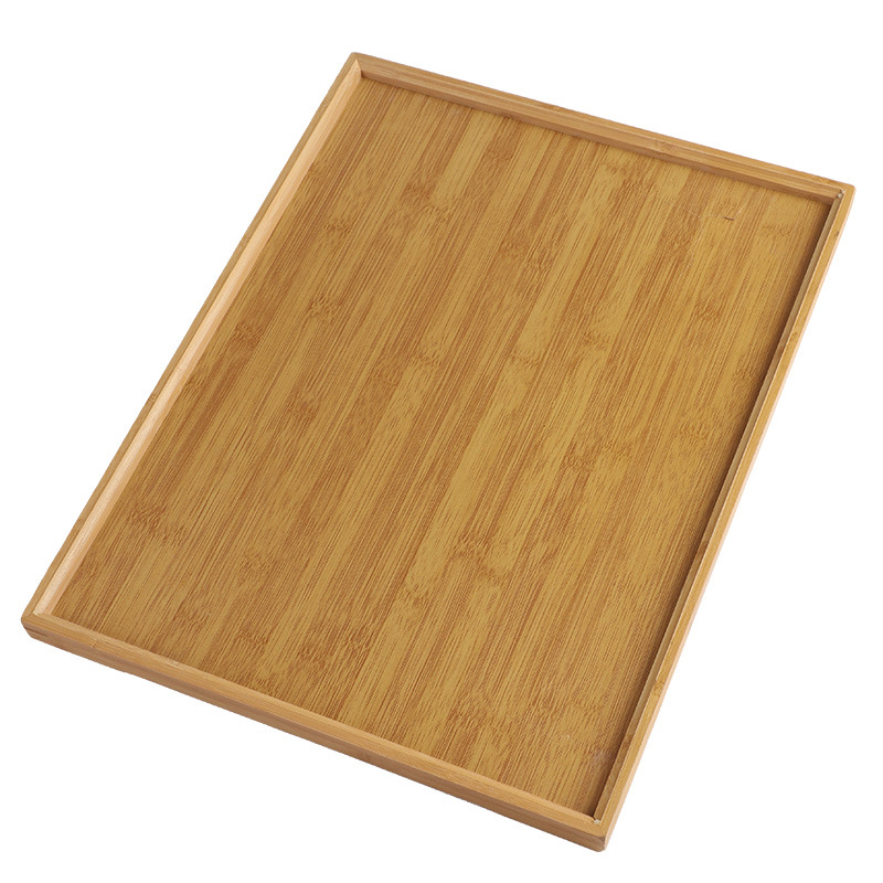 Wholesale bamboo wooden tray snack tray rectangular simple household bamboo tea tray wooden tray barbecue tray