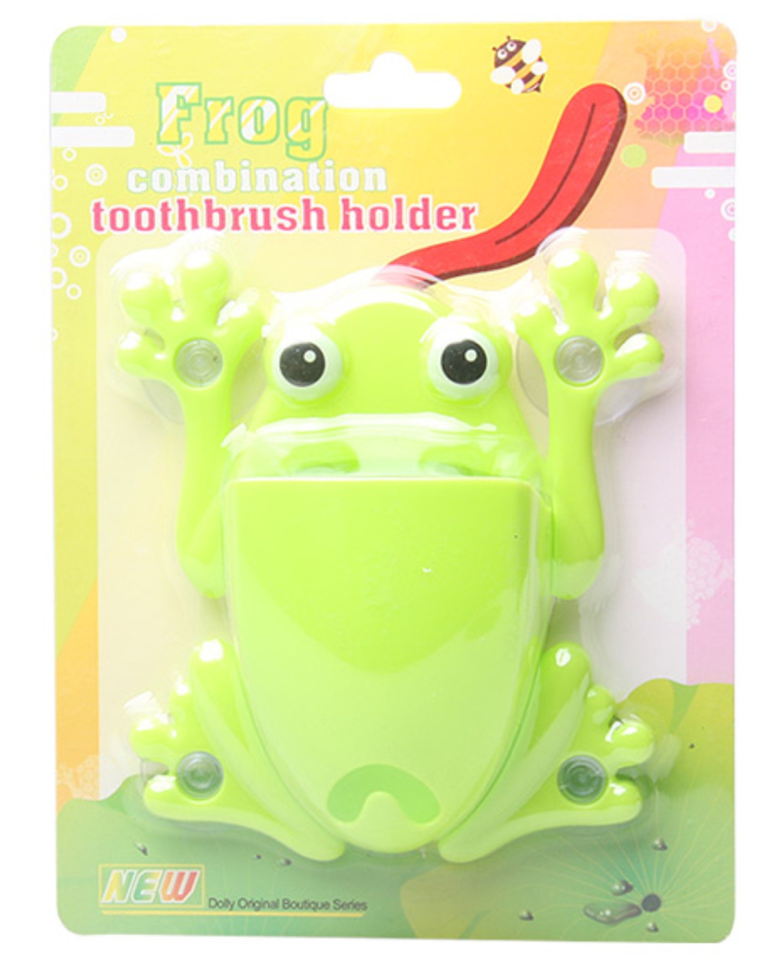 Frog-shaped multi-purpose toothbrush holder storage box bathroom storage rack suction cup toothbrush holder printable logo