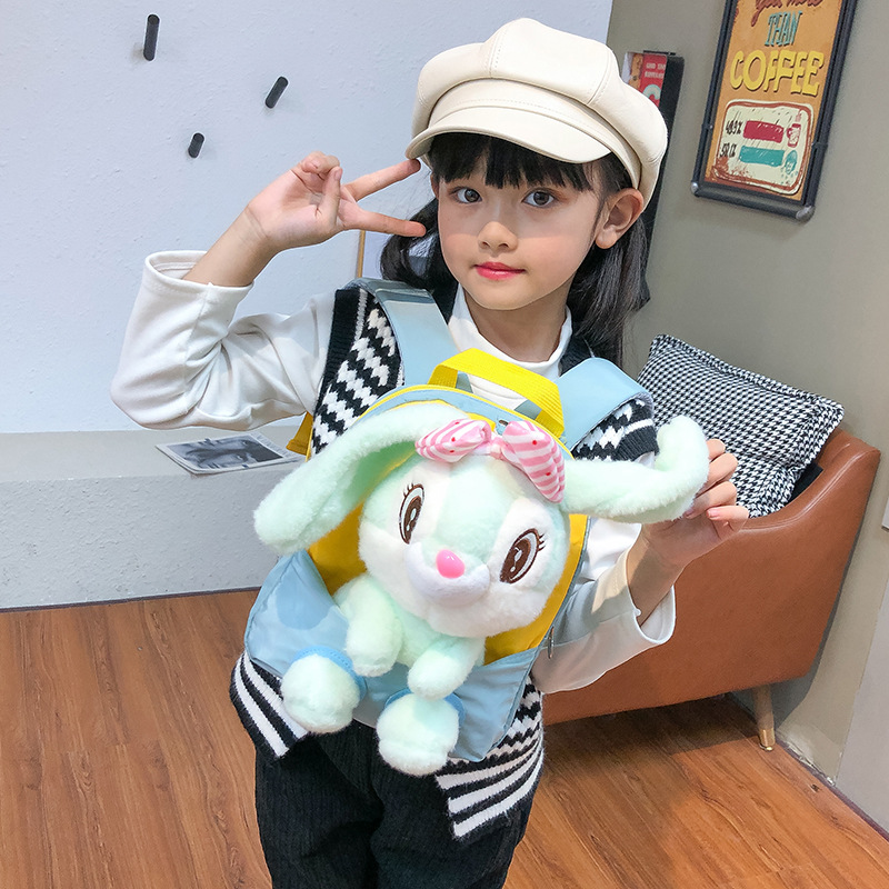 New Children's Backpack Cute Rabbit Doll Student Kindergarten Schoolbag Creative Baby Backpack Wholesale Printing