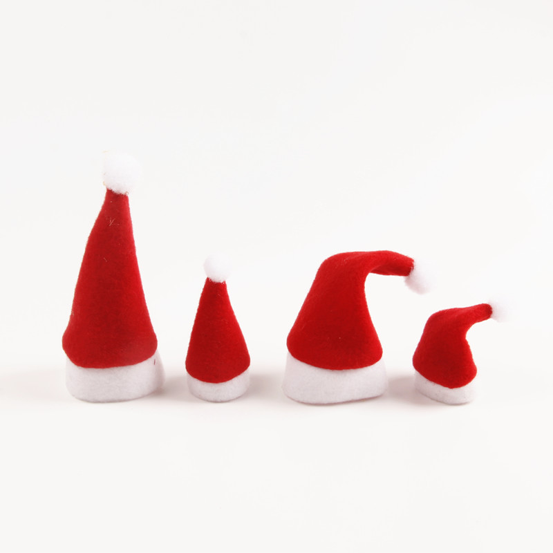 2023 New Mini Christmas Hat Wine Bottle Hat Christmas Hat Christmas Hat Knife and Fork Set Christmas Decoration Accessories