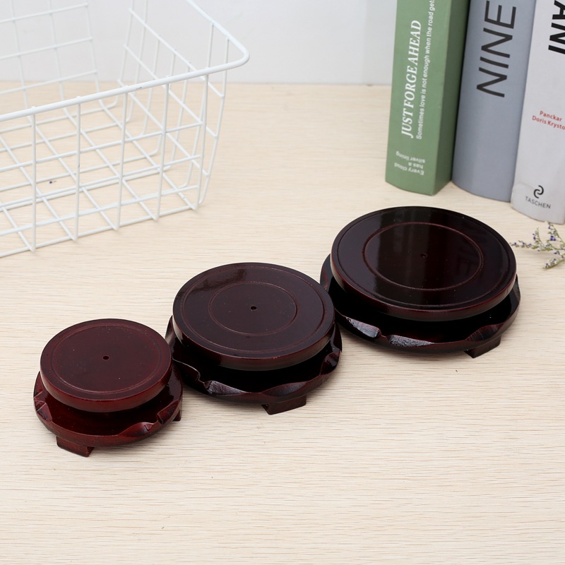 Wholesale rotatable wooden round base Wenchang tower base vase fish tank crafts ornaments a generation of hair