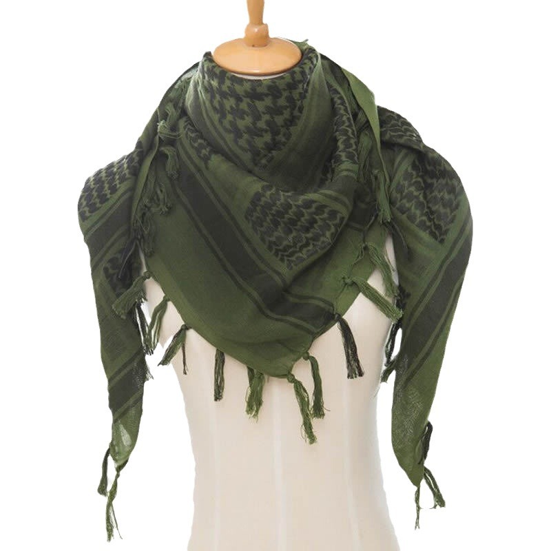 Arab Middle East Bandit Scarf Fog High Street UC Scarf Ins Style Men Striped Scarf Without Rivets High Street Middle School Students