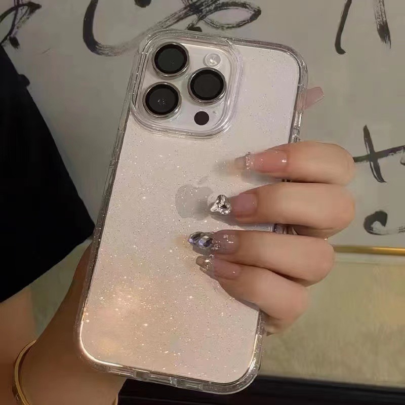 Xiaohongshu Flash Powder Phone Case Compatible with Apple iPhone 15, Fairy iPhone 15 Pro Wholesale, Fits iPhone 12/14 Pro/7P, Trendy
