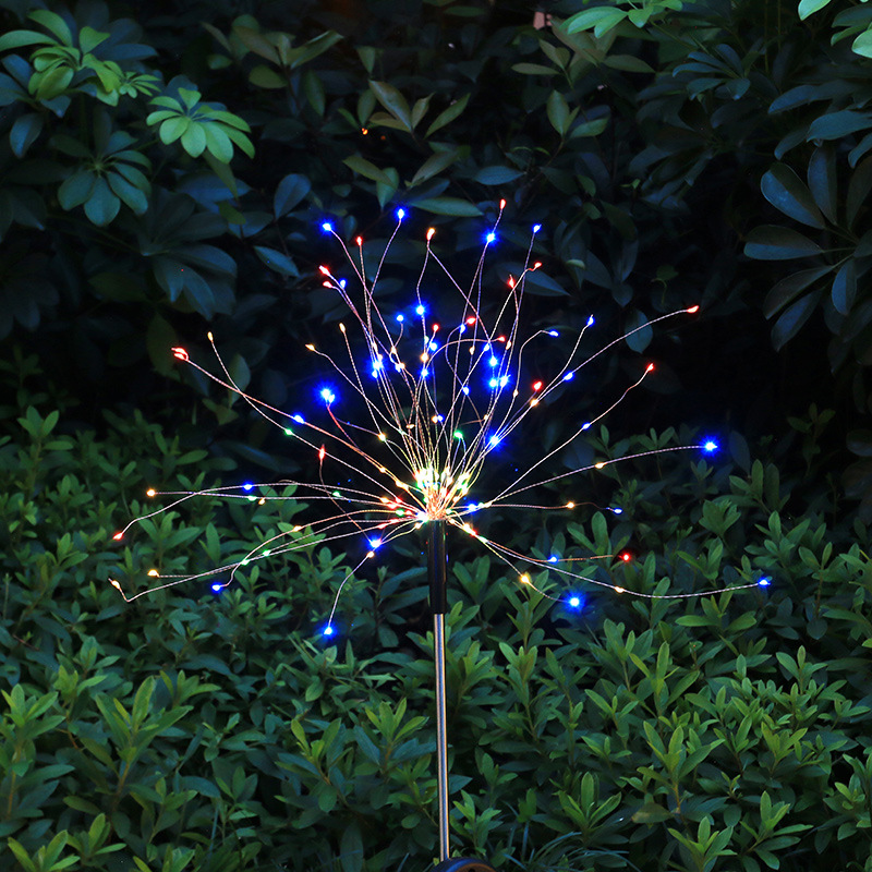 Solar Garden lamp outdoor smoke lamp atmosphere lamp dandelion ground plug lawn waterproof copper wire lamp LED light string