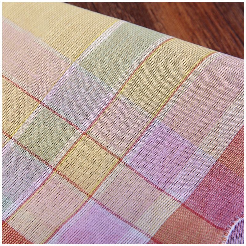 Pure cotton handkerchief plaid handkerchief variety of mixed color pure cotton crescent edge Lady plaid handkerchief handkerchief hand Juan