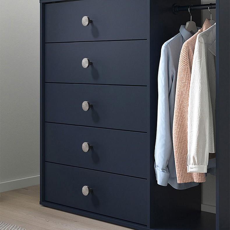 Modern minimalist aluminum alloy round wardrobe cabinet drawer cabinet shoe cabinet door single hole small handle
