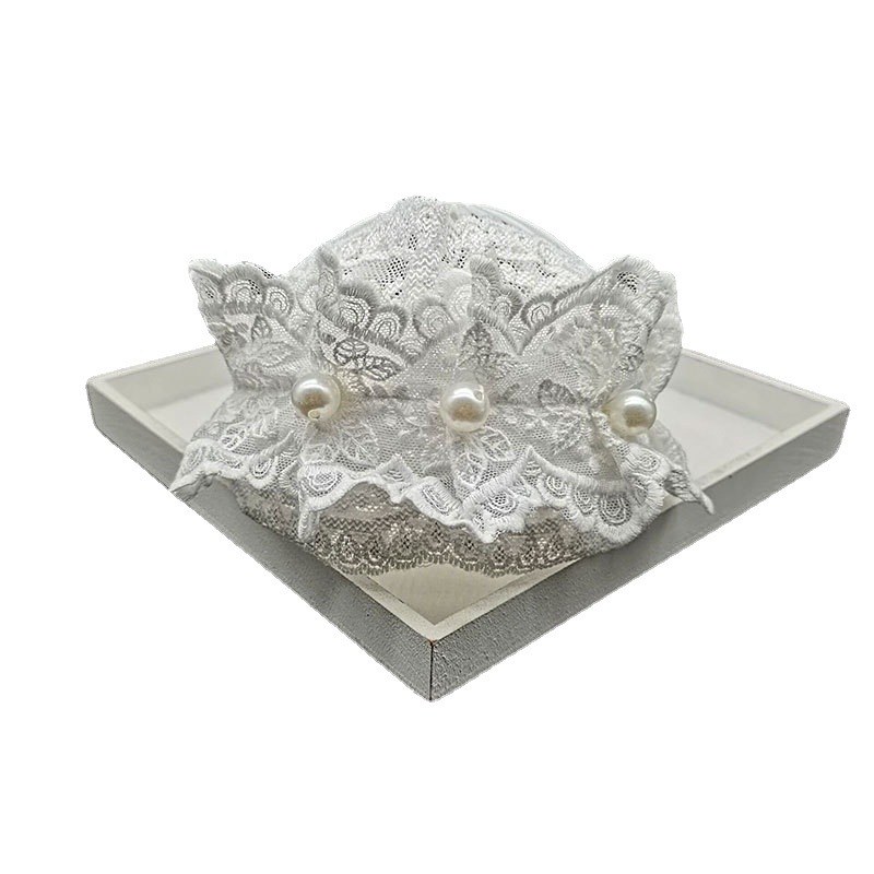 Baby Hair Band Cute Princess Fan Lace Lace Baby Hair Accessories Girls' Headdress Headband Fontanelle Protector Children's Hair Accessories