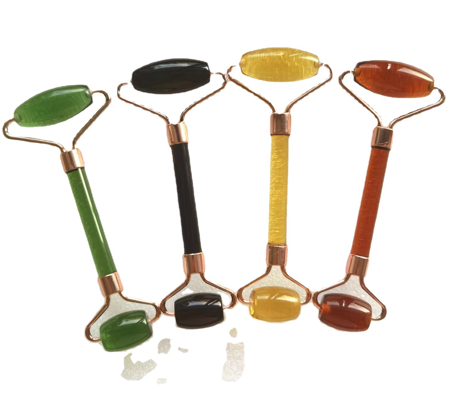 Metal Manual Double-headed Jade Roller Beauty Salon Massager Face Relaxation Massager Face Lifting and Scraping