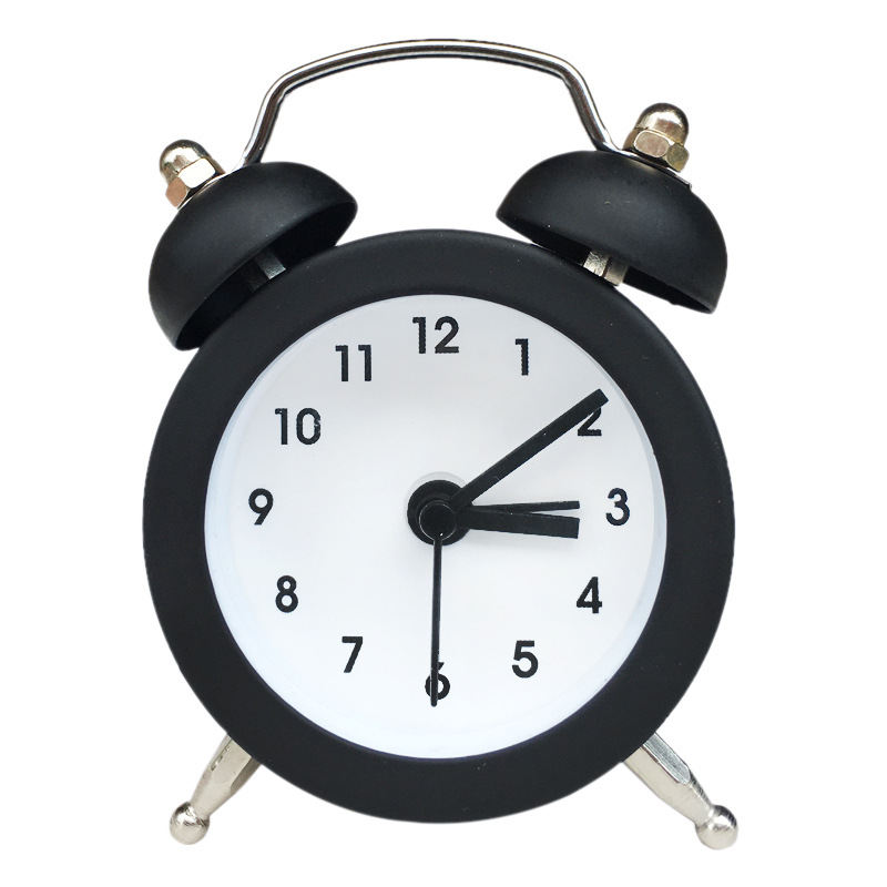 Factory direct supply creative cartoon mini metal alarm clock student children gift clock cross-border generation plus Logo