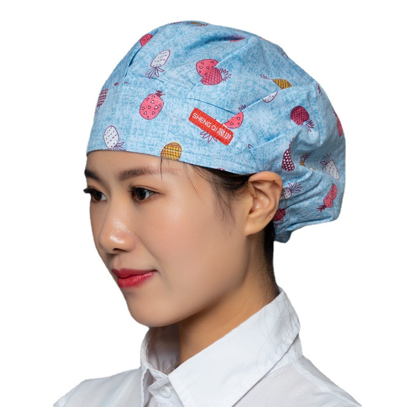 Printed dust-proof cap household catering oil smoke-proof work cap month Baotou chemotherapy adjustable surgical cap wholesale