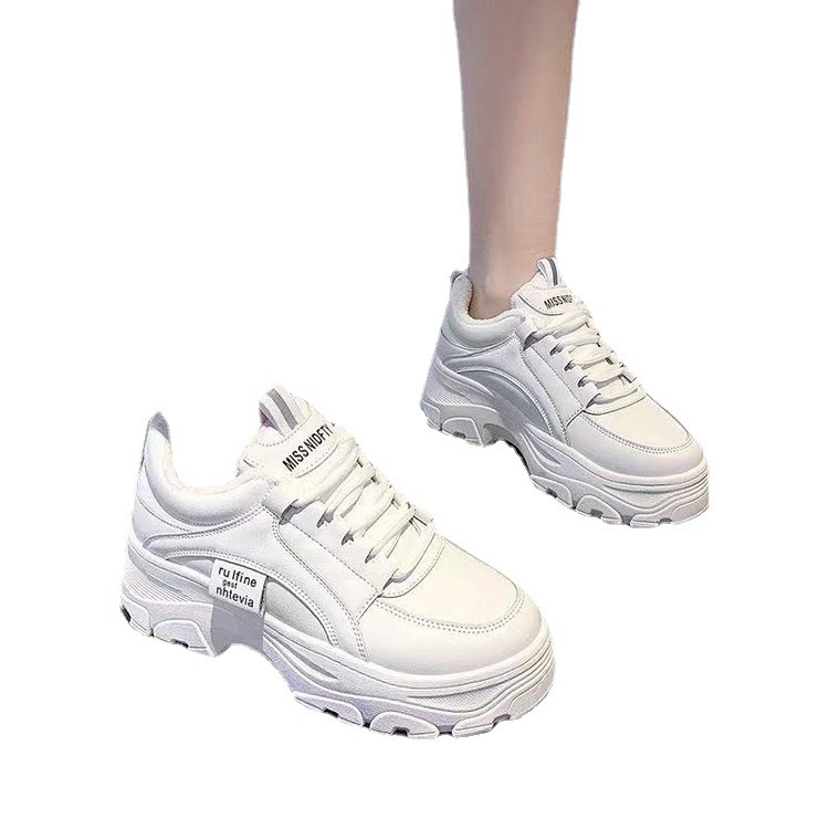 White shoes fashion daddy shoes women 2021 Spring and Autumn New Korean sports casual shoes thick bottom color shoes wholesale