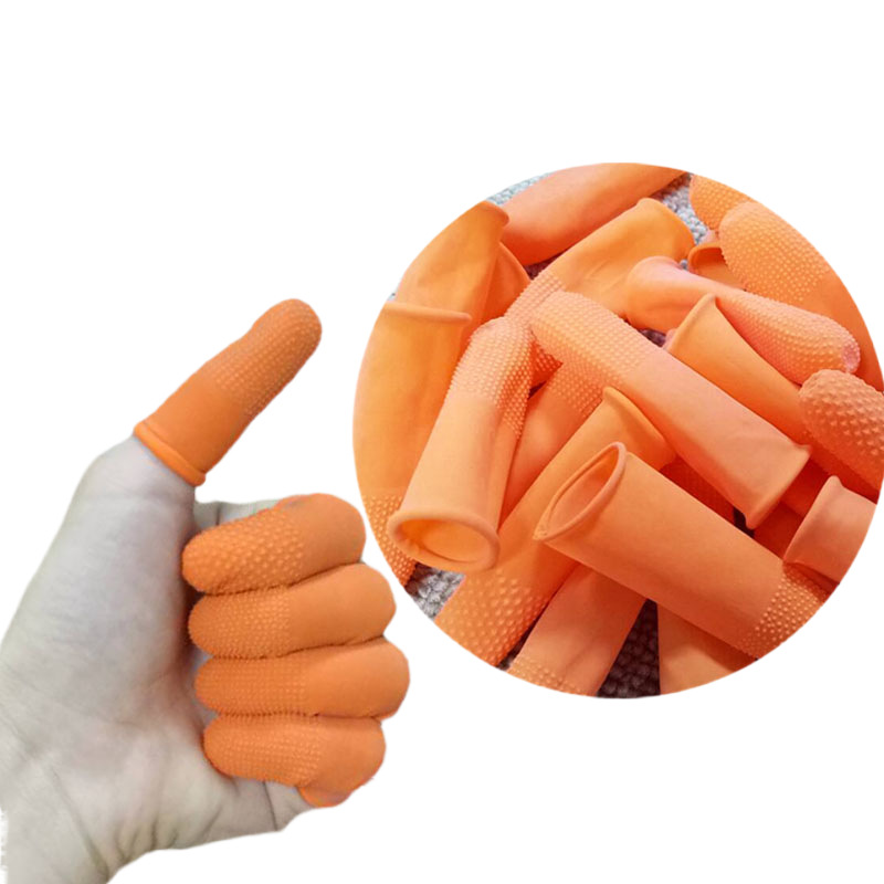 Finger sleeve orange non-slip electric competition pockmarked agricultural banknote particle picking thick rubber latex finger sleeve wholesale