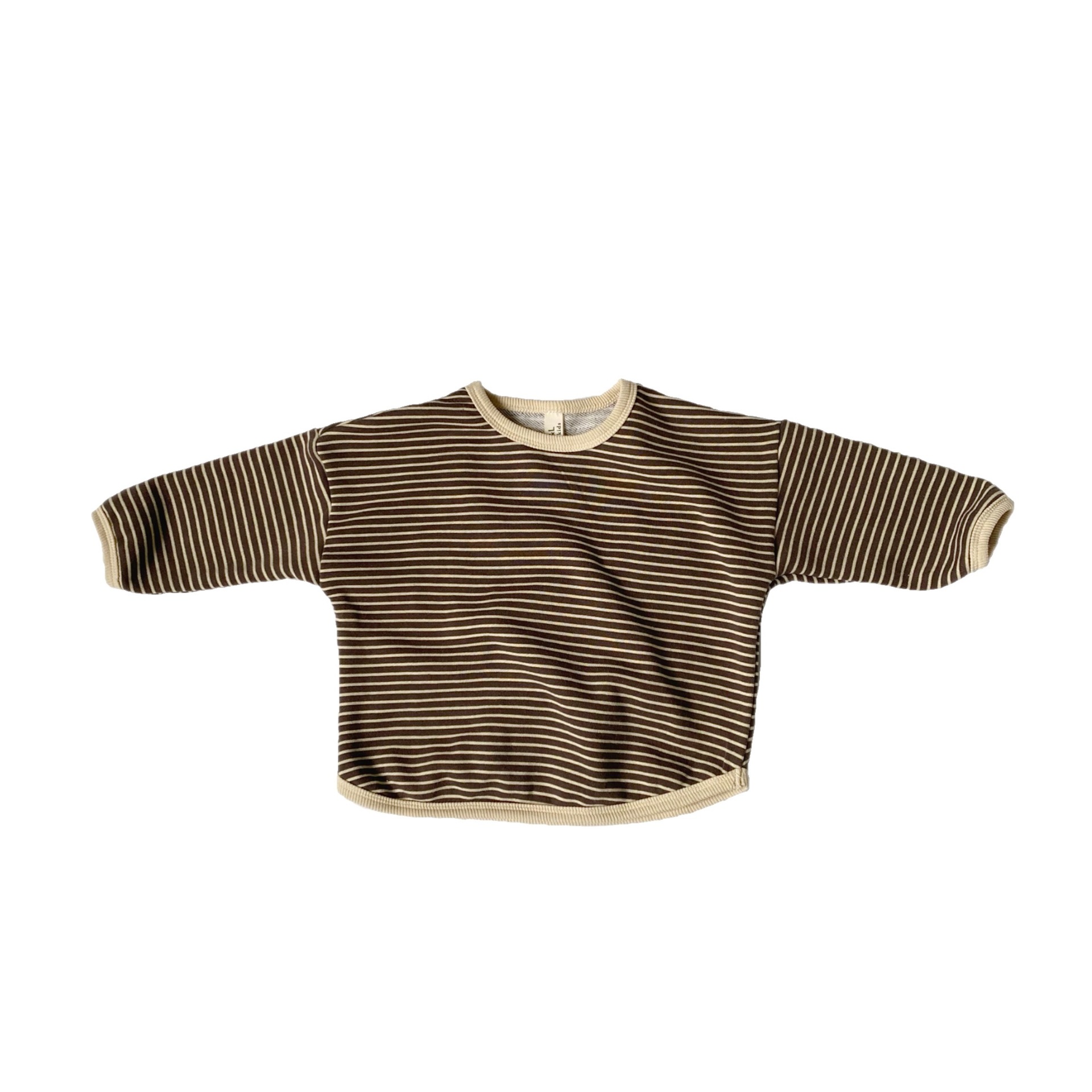 GL-kids Korean-style Spring Striped Sweater for Boys and Girls Children's Loose Long-sleeved Pullover Top