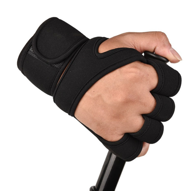 Cross-border Fitness Gloves Men's and Women's Granular Palm Wrist Gloves Half Finger Gloves Pressurizing Equipment Weightlifting Yoga Sports Gloves