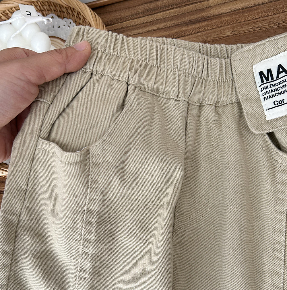 2023 spring Korean version of children's clothing boys children simple solid color stretch large children's casual pants children's pants wholesale