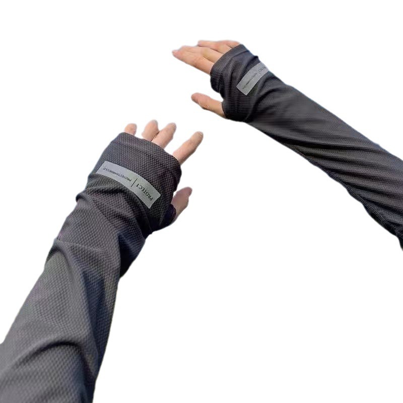 Large Size Ice Sleeves Men's and Women's Driving Men's Sun Protection Sleeves Summer Outdoor UV Protection Loose Hand Sleeve Arm Cover