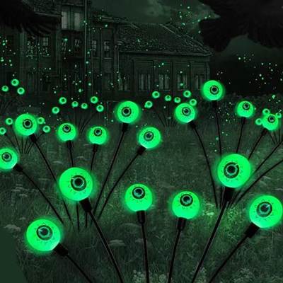 Cross-border outdoor Halloween eyeballs horror light string solar courtyard garden layout waterproof ground lamp decoration