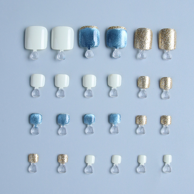Wearing nail toenails handmade cat's eye golden French jumping pieces high quality nail pieces spot finished wholesale nail pieces