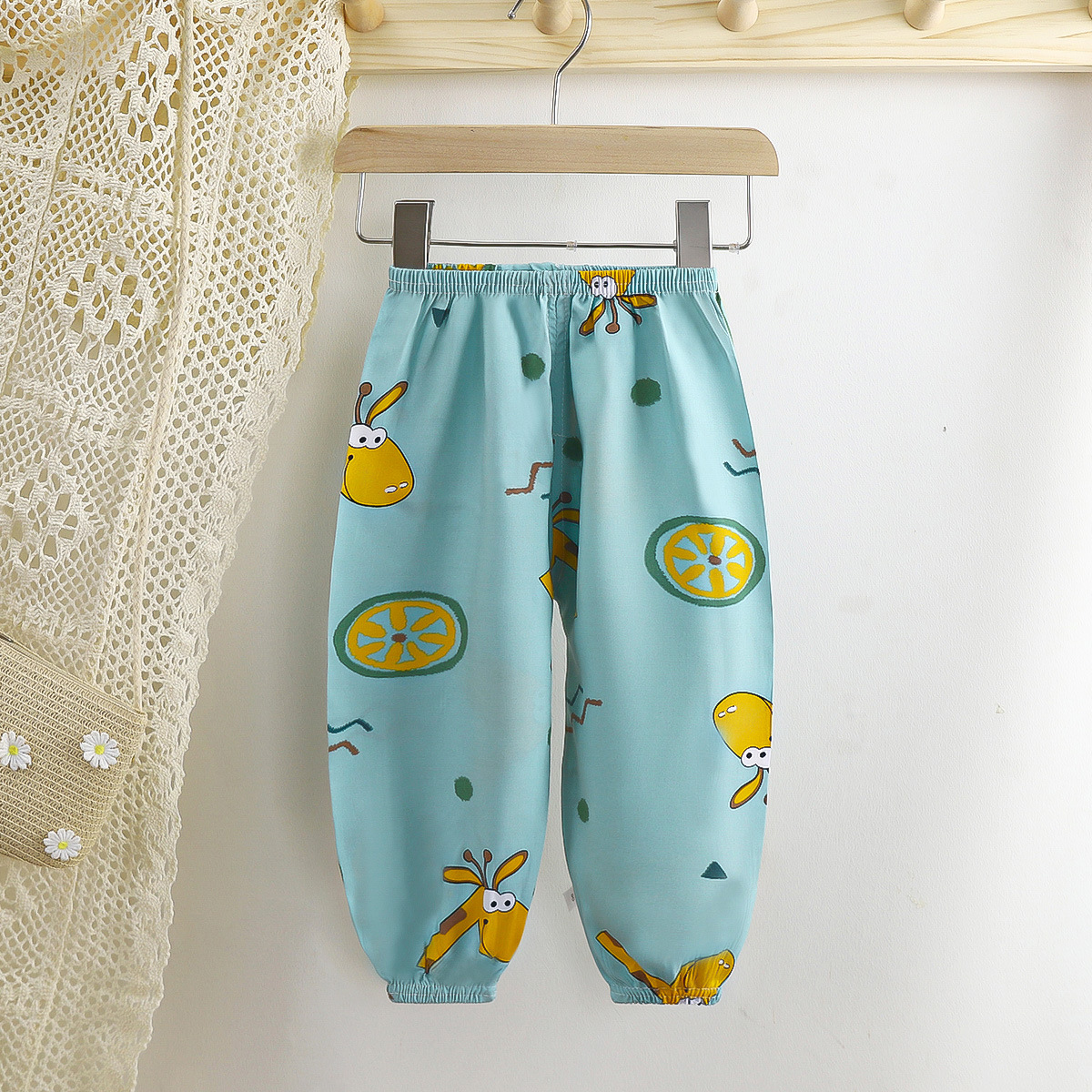 2024 New Summer Children's Anti-mosquito Pants Breathable Cropped Bloomers Thin Boys' Korean Style Pants Girls' Baby
