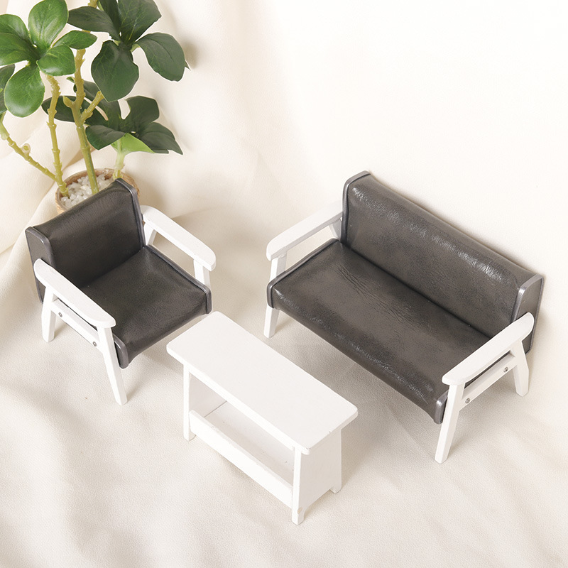 Miniature model food and play mini leather sofa chair 1:12 points ob11 doll house dollhouse diy