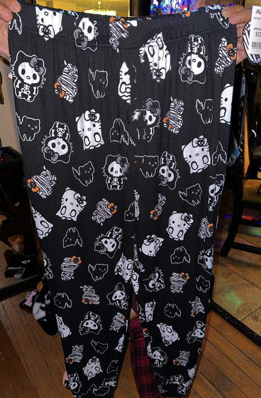 Foreign trade Halloween cartoon KT cat flannel pajama pants women's autumn and winter fleece-lined warm casual home graffiti pants