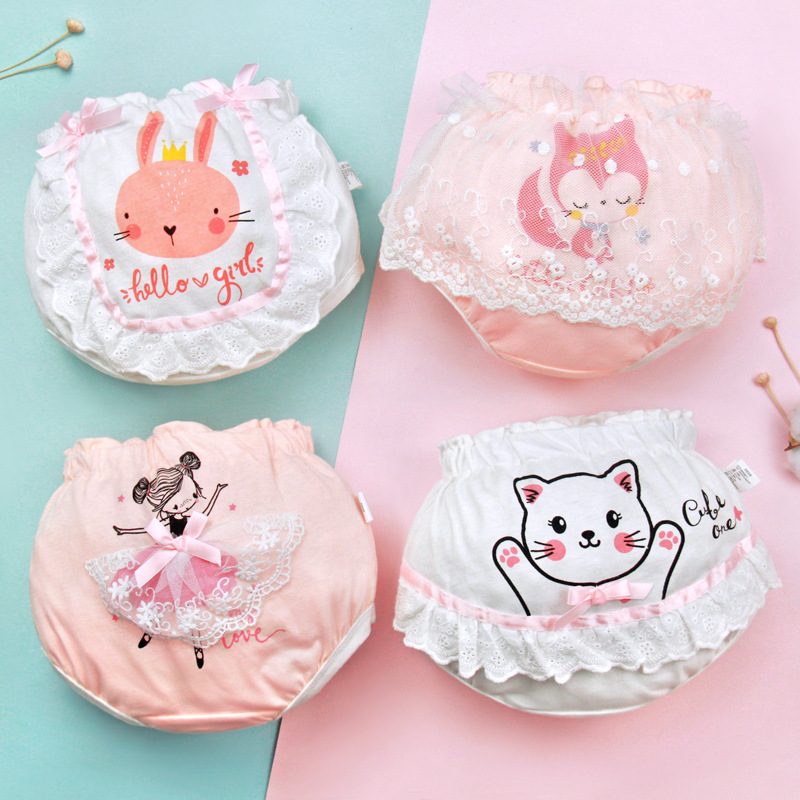 Women's Baby Underwear Summer Cotton Girls' Lace Briefs 1 Year Old 2 Toddlers 3 Infants Without P Bread Pants