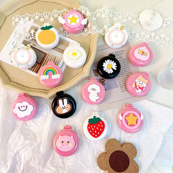 Cute Girl's Heart Air Bag Comb Massage Hair Comb Not Breathless Student Portable Folding Makeup Mirror Air Cushion Comb