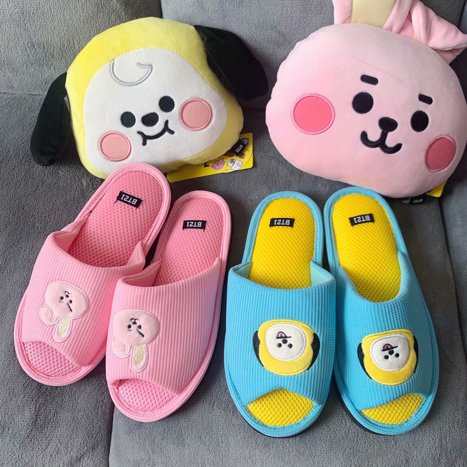 ins Cute Cartoon Home Indoor Non-Slip Floor Cotton Slippers Fish Mouth Open Toe Sandals