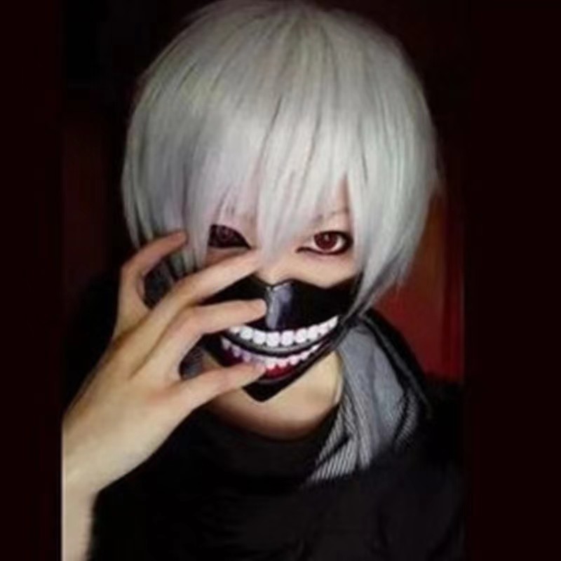 Tokyo Ghoul Mask Wig Kind Gold Wood Research Zipper Eye Mask Mask Anime cosplay Mask