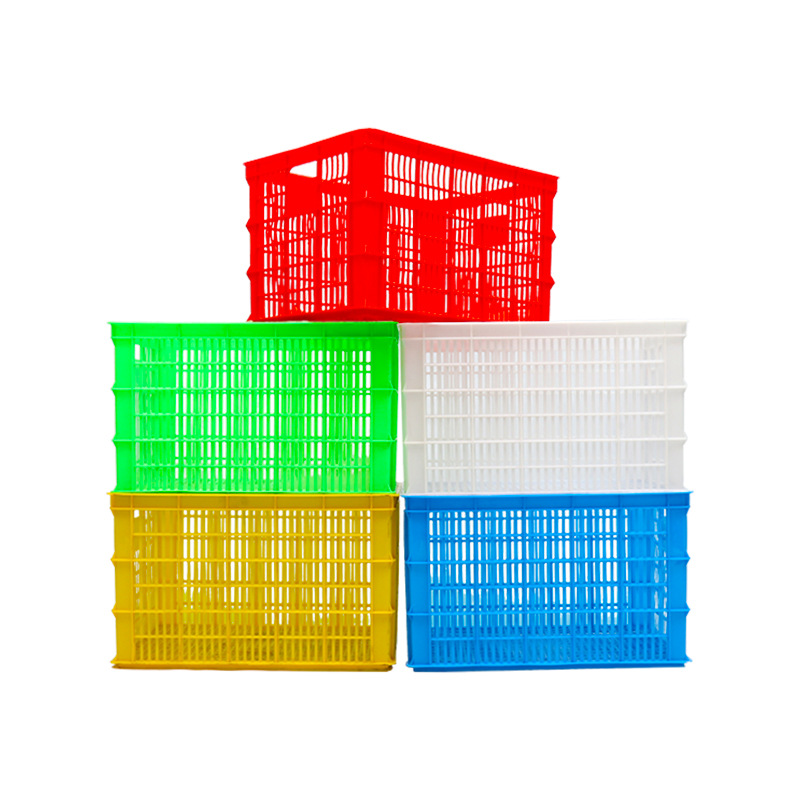 Large plastic basket thickened fruit and vegetable hollow turnover basket supermarket clothing storage plastic basket rectangular frame